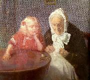 Anna Ancher bedstemor underholdes oil